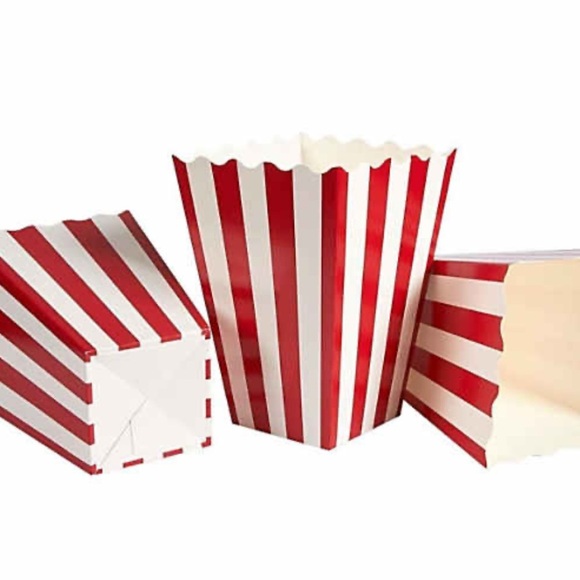 100 pack large Red and White Striped Popcorn Boxes - Picture 2 of 5